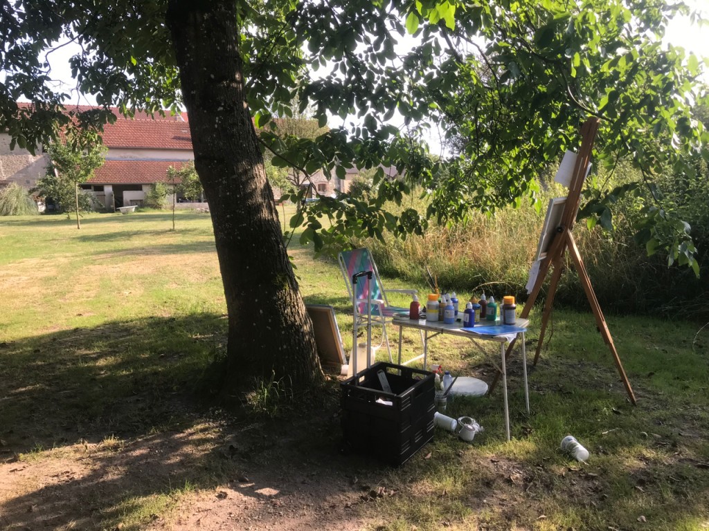 Schilderen onder de notenboom